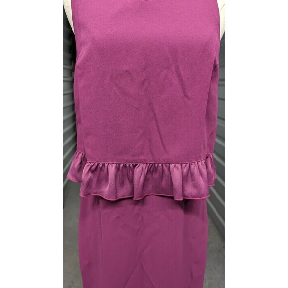 TRINA TURK Size 4 Dress Ruffle Layer Bodice Split Back Sheath - Picture 2 of 11